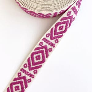 cinta decorativa algodón 4cm rosa fucsia