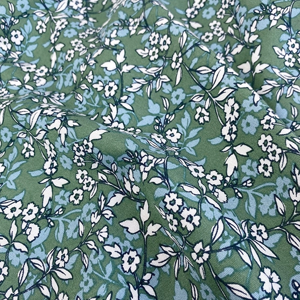 tela de viscosa verde white garden