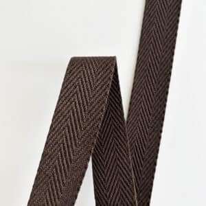 cinta de espiga algodon recuperado marrón 3cm