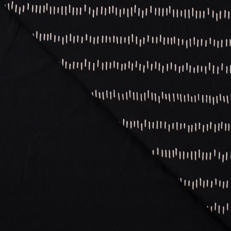 Tela Punto Camiseta - 'Stripes on the move' - negro