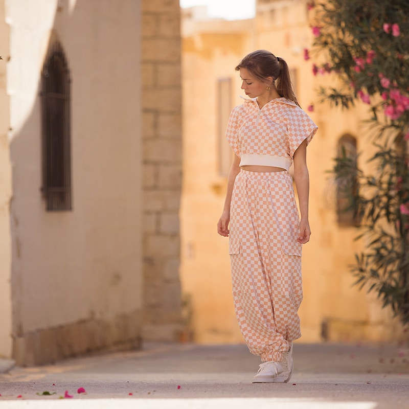 Tela Sudadera French Terry Cloud White Peach Parfait See You at Sit