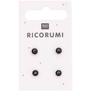 Ojos Ricorumi para muñecos, peluches y amigurumis - 5 mm - Negro