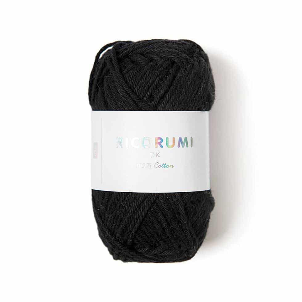 Ovillo de algodón para amigurumis - Ricorumi DK - 060 - Black