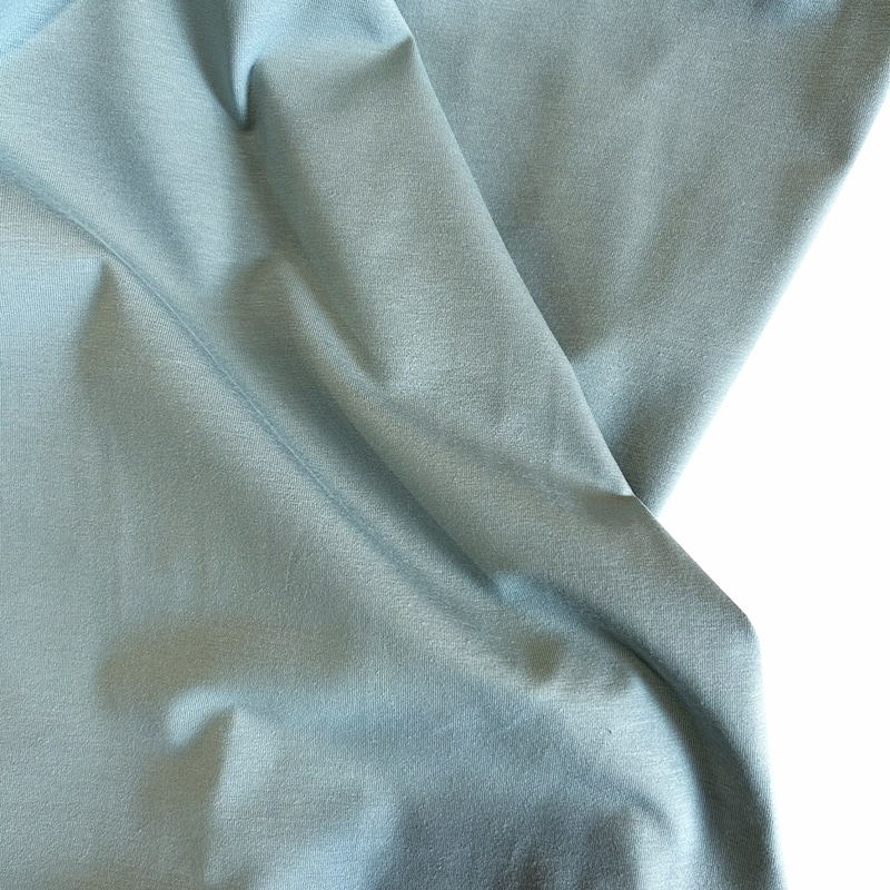 tela punto de camiseta azul piedra claro