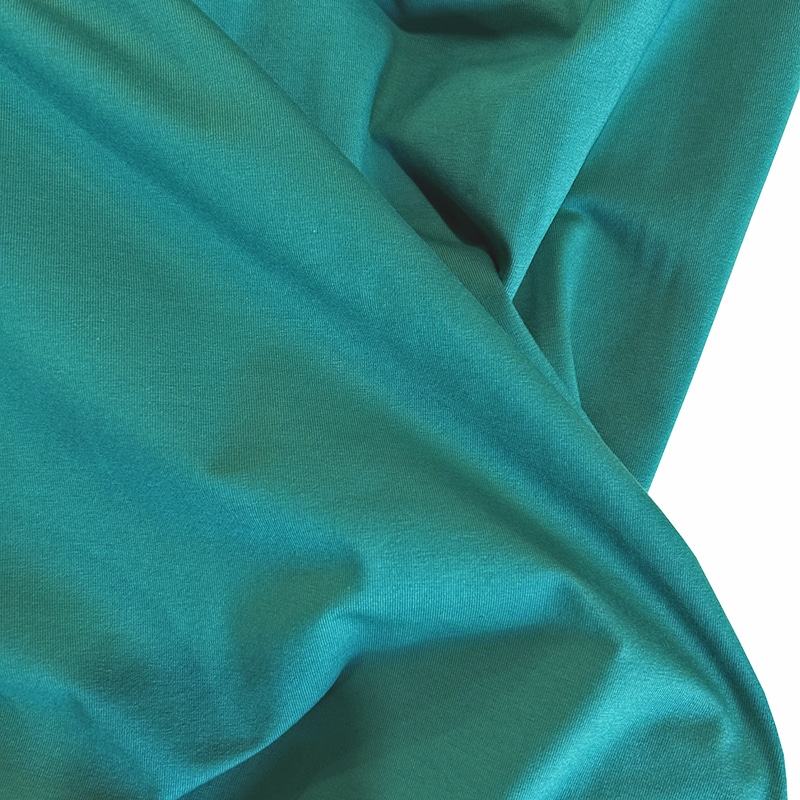 tela punto de camiseta liso verde