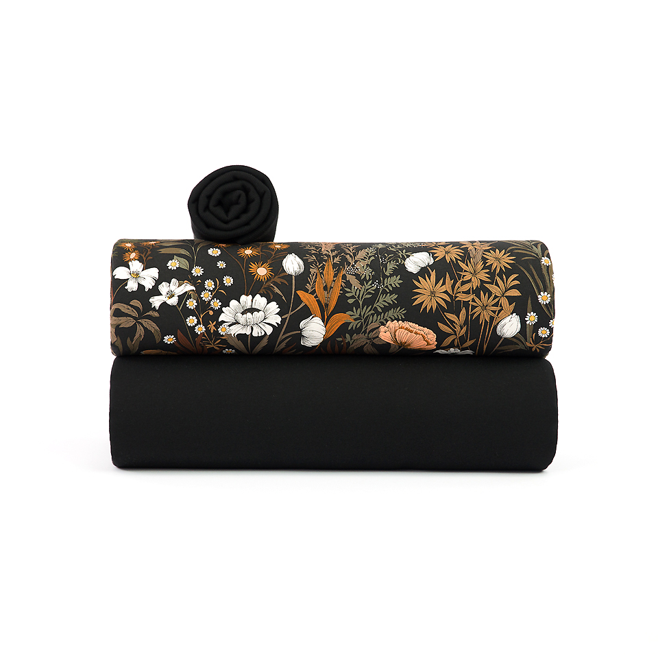 Viscosa Ecovero Evening Meadow Rayon Satén Negro