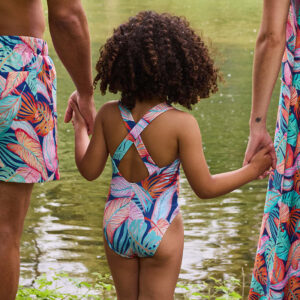 Lycra para moda de baño estampada Tortoise Leaves 7 08