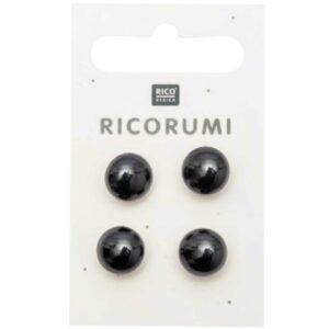 Ojos Ricorumi para muñecos, peluches y amigurumis - 11 mm - Negro