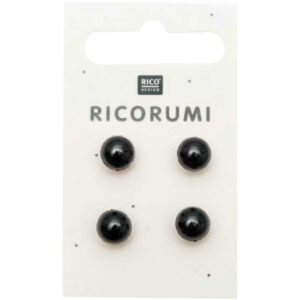 Ojos Ricorumi para muñecos, peluches y amigurumis - 8,5 mm - Negro
