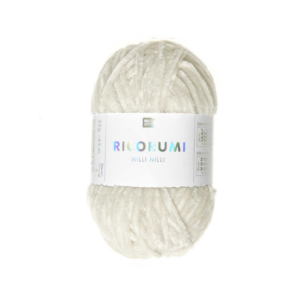Ovillo de chenilla para amigurumis - Nilli Nilli - 002 - Cream