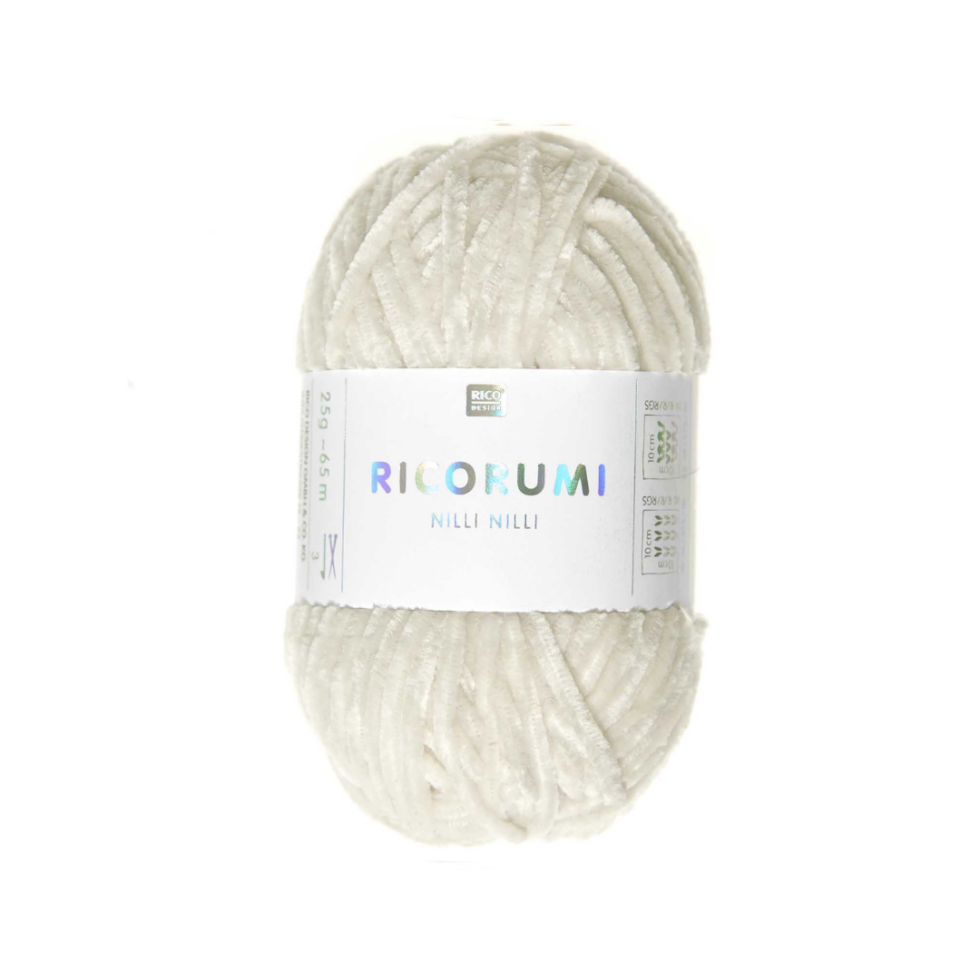 Ovillo de chenilla para amigurumis - Nilli Nilli - 002 - Cream