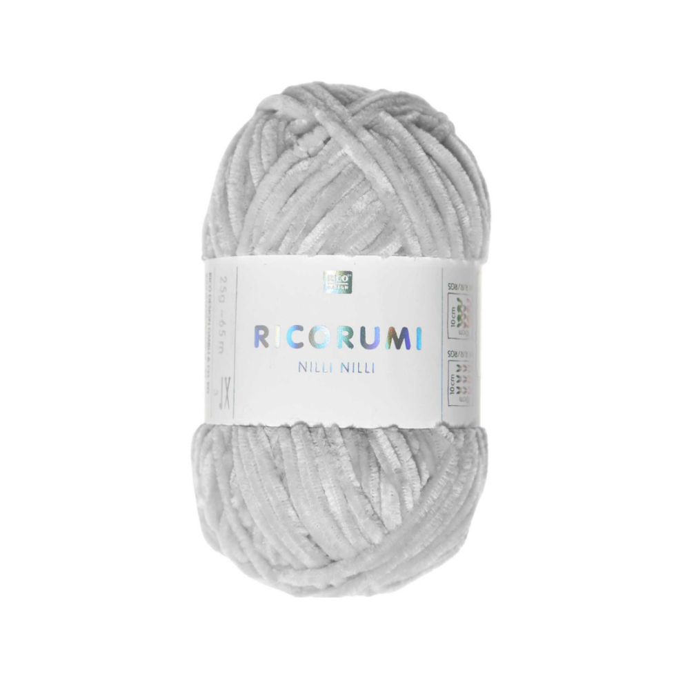 Ovillo de chenilla para amigurumis - Nilli Nilli - 025 - Silver Grey