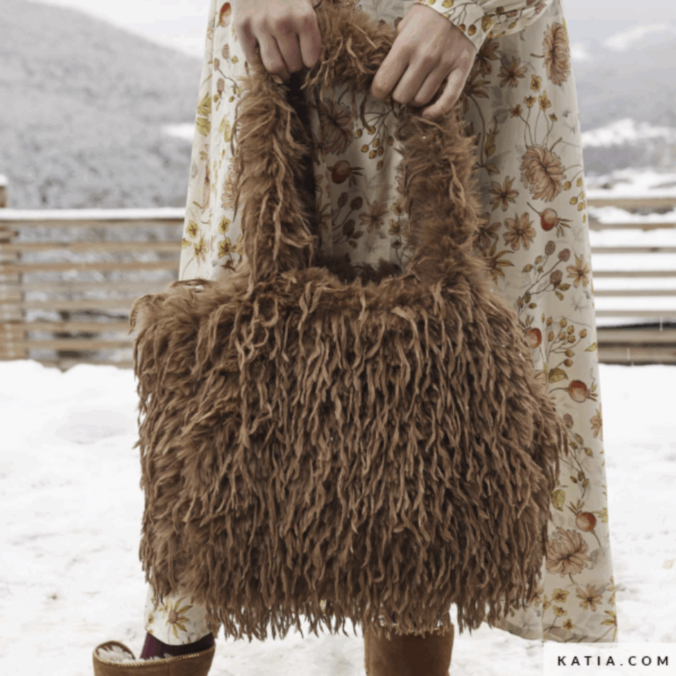 Tela de pelo vegano Feather Hair Camel