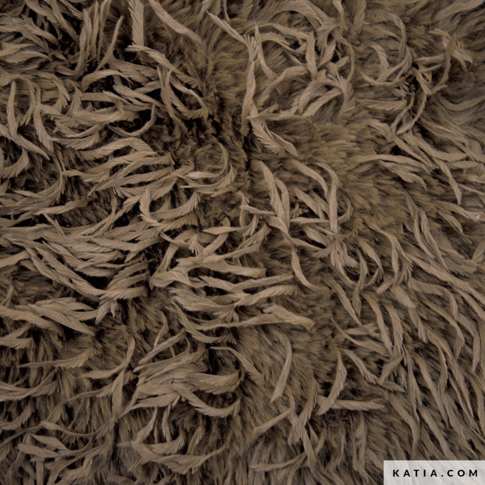 Tela de pelo vegano Feather Hair Camel