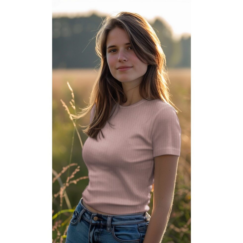 Tela de Punto Canalé Ancho - Rosa Empolvado