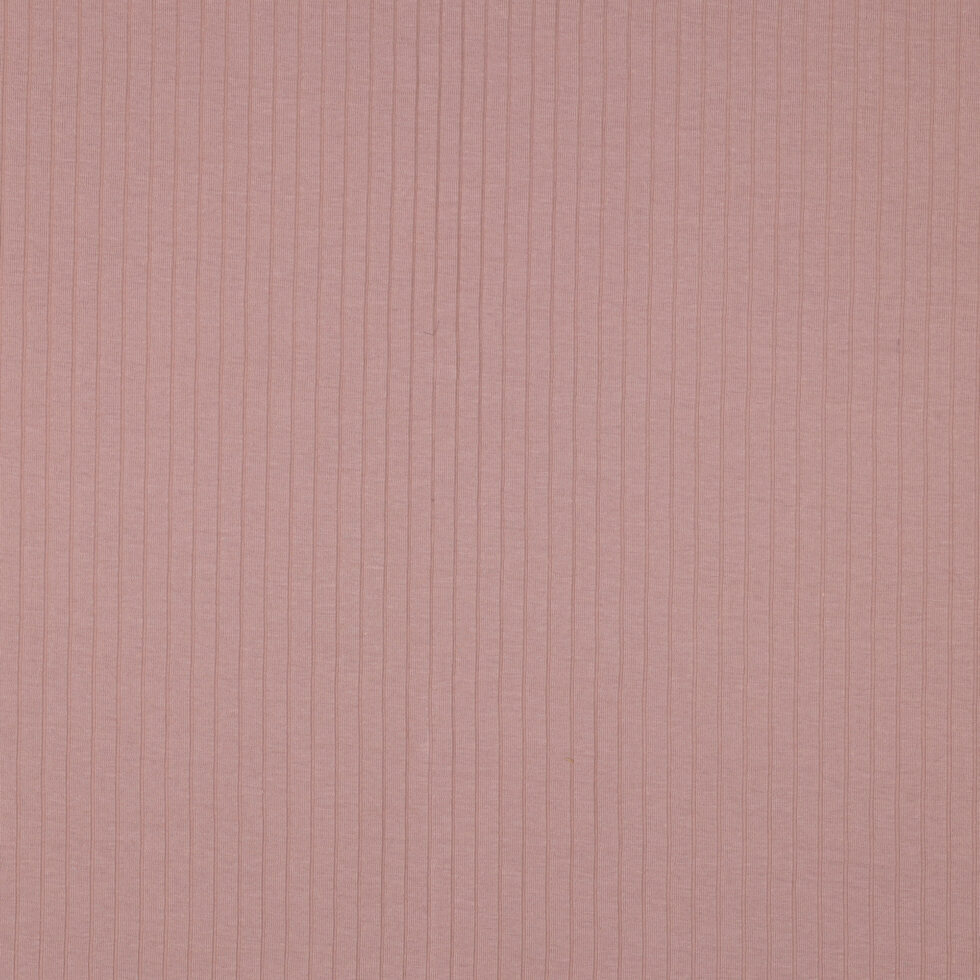 Tela de Punto Canalé Ancho - Rosa Empolvado
