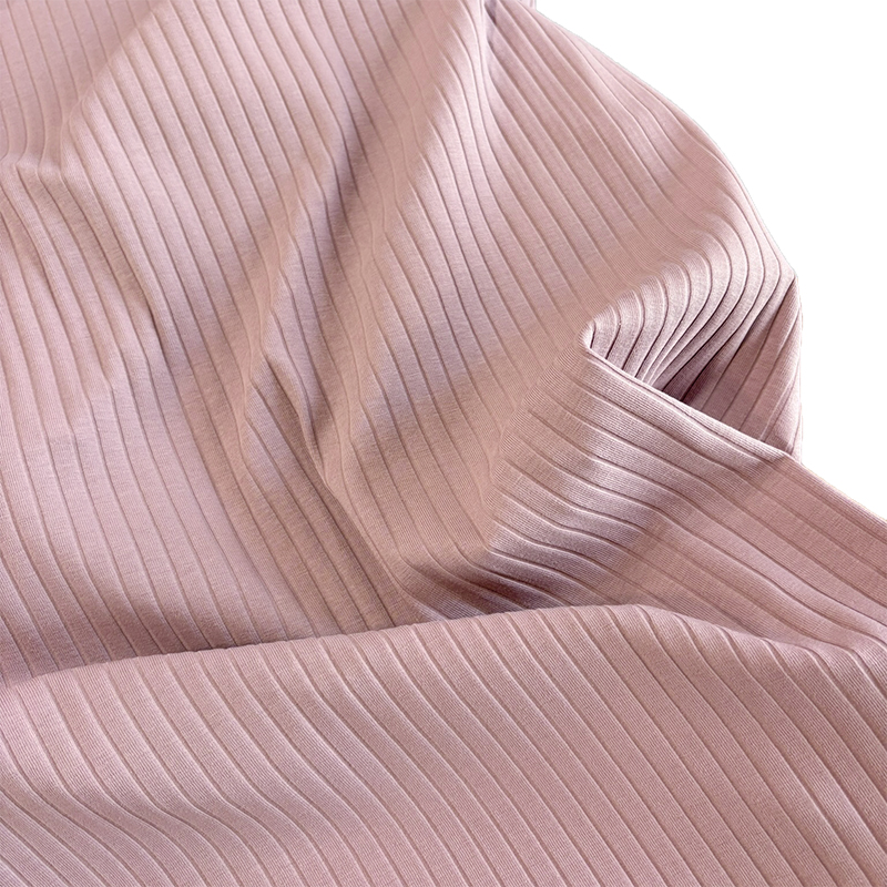 Tela de canalé ancho - RIB JERSEY BIG - rosa empolvado