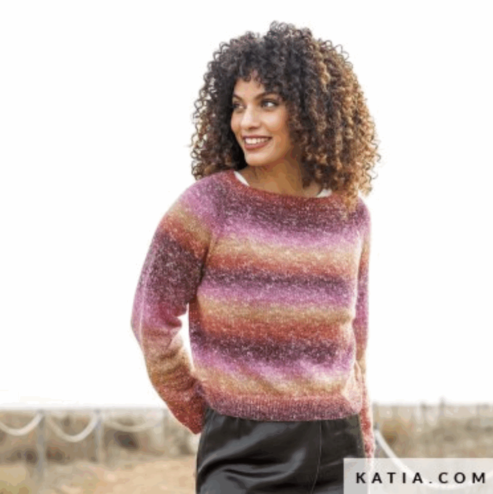 Lana SINFONIA - Katia - 202 - Ocre-Marrón-Rosa - Imagen 5
