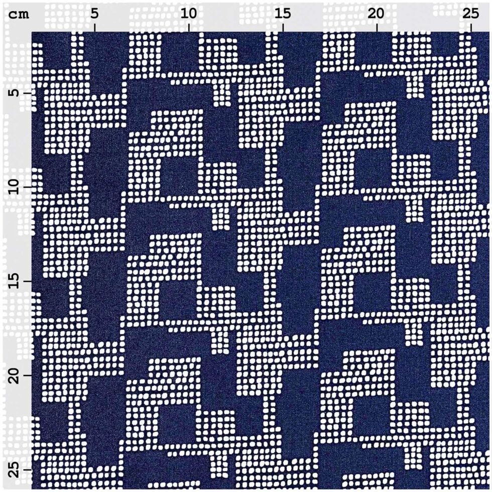 Tela estampada con estampado gráfico azul oscuro – PRECORTADO 50 x 1,40 cm