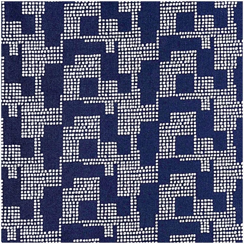 Tela estampada con estampado gráfico azul oscuro – PRECORTADO 50 x 1,40 cm