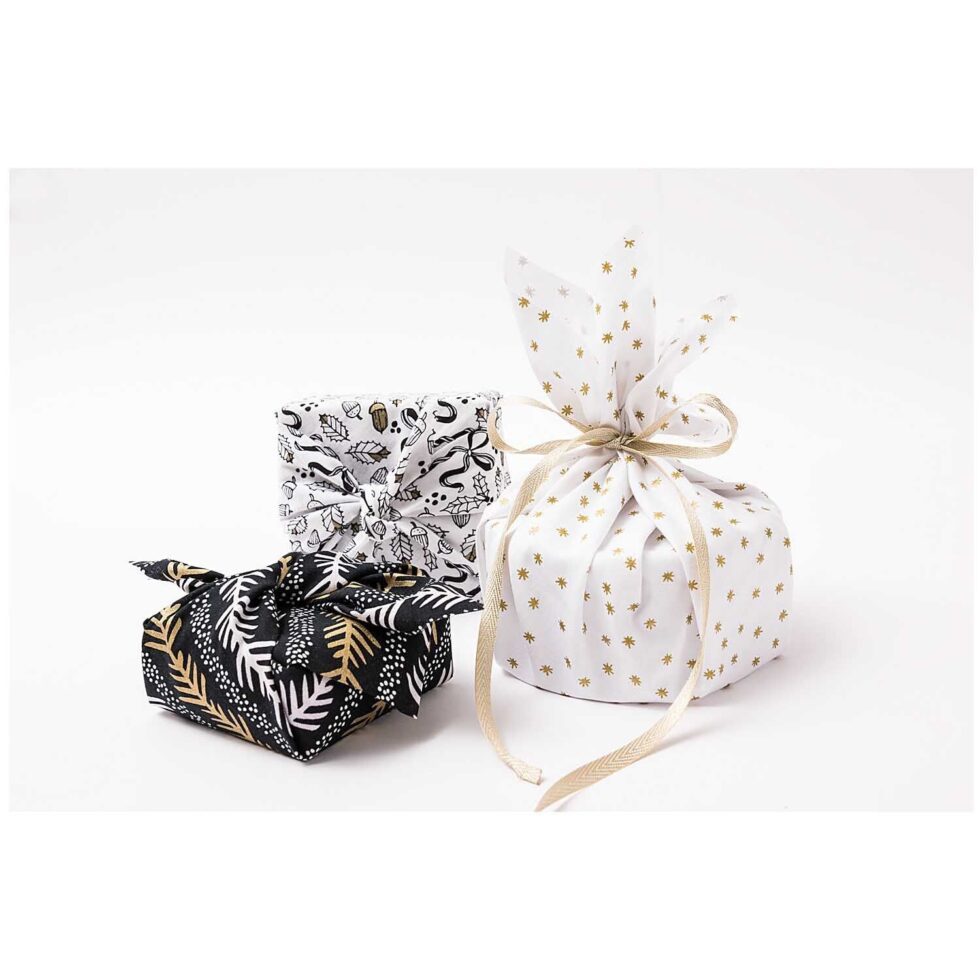 Tela gráfica abeto negro-dorado – PRECORTADO 50 x 1,40 cm