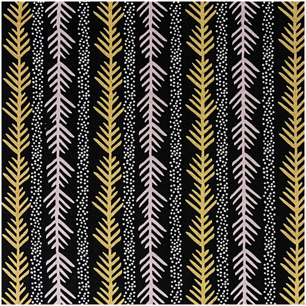 Tela gráfica abeto negro-dorado – PRECORTADO 50 x 1,40 cm
