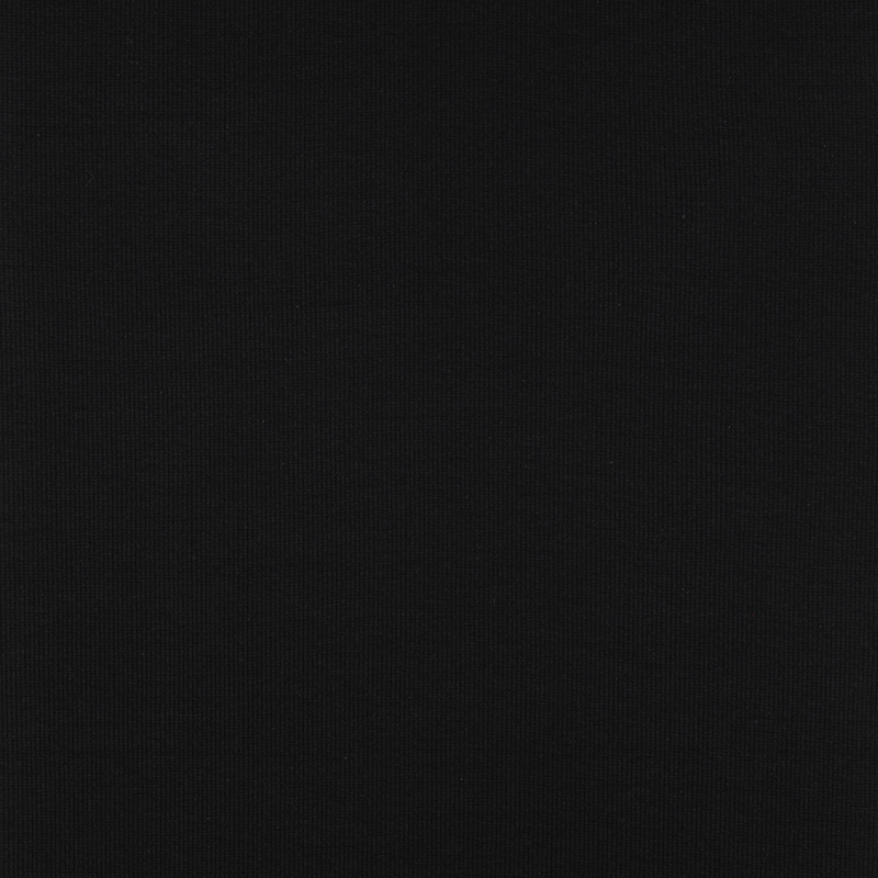 Tela de Puño Canalé Orgánica - Negro