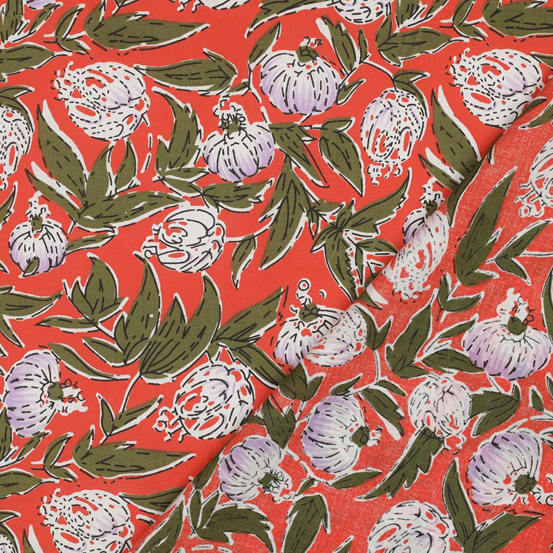 Tela de algodón indio estampado a mano