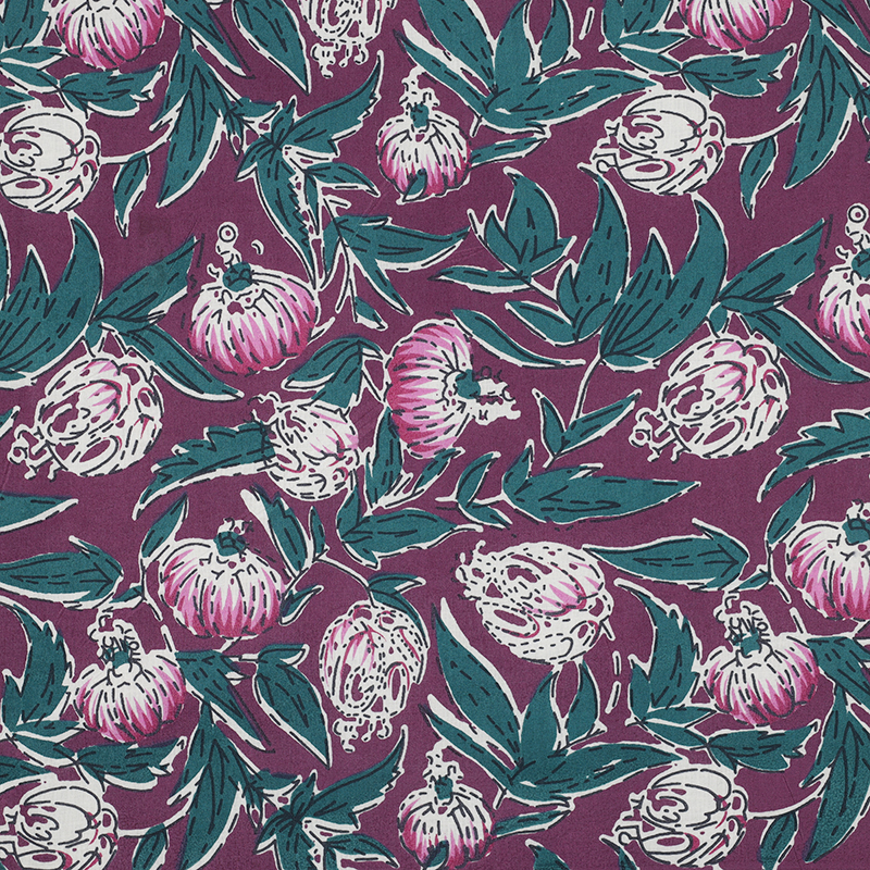 Tela de algodón indio estampado a mano
