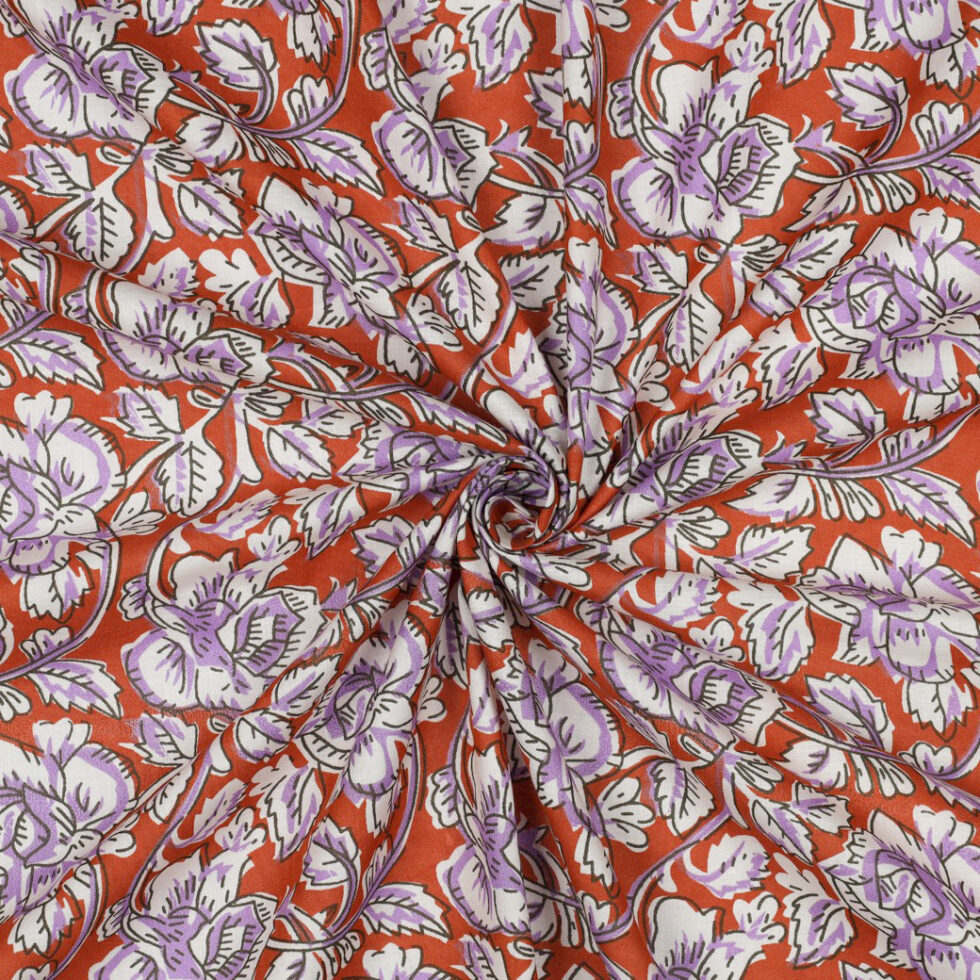 Tela de algodón indio estampado a mano