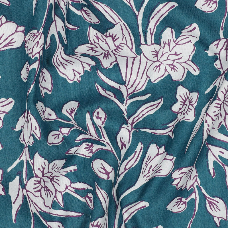Tela de algodón indio estampado a mano