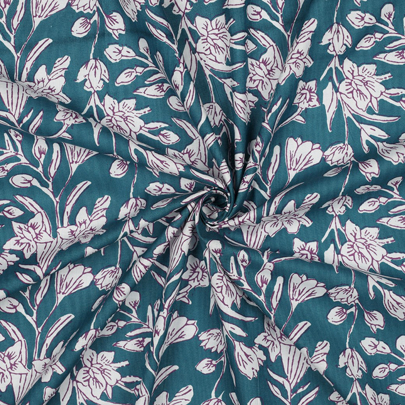 Tela de algodón indio estampado a mano
