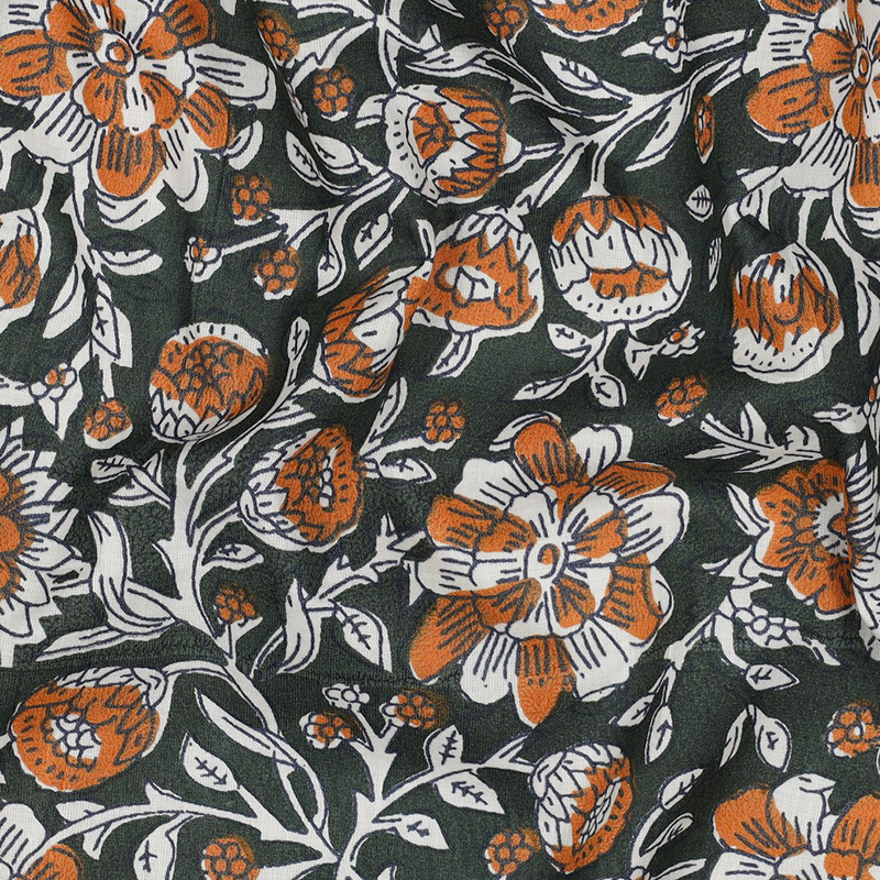 Tela de algodón indio estampado a mano