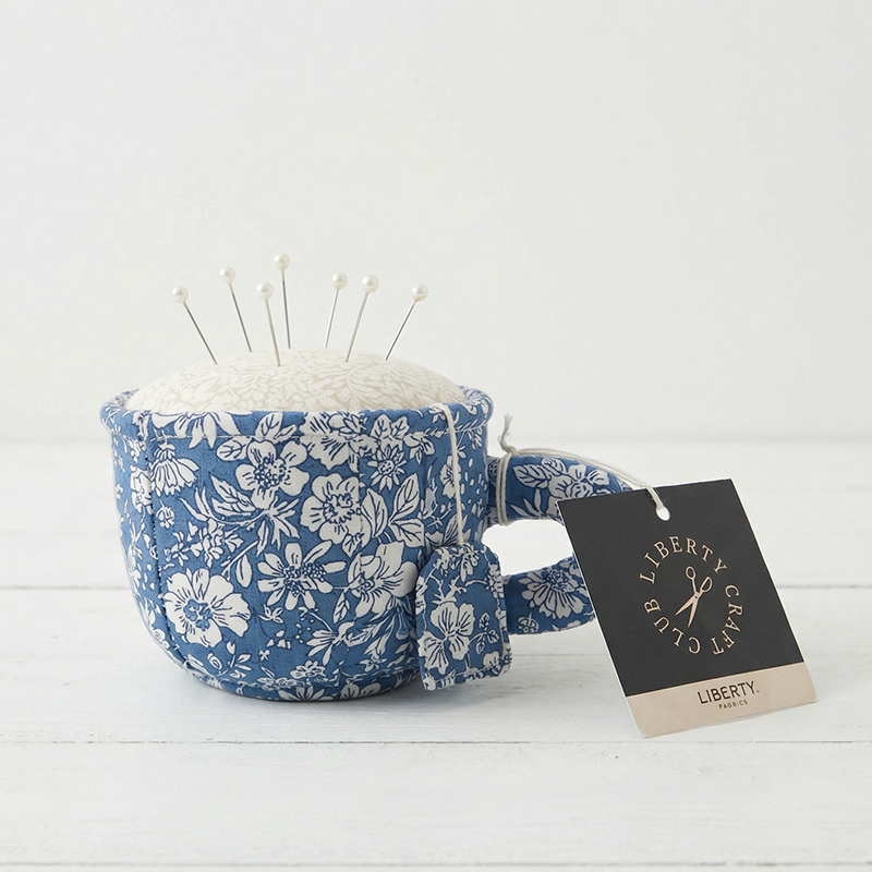 Alfiletero taza de té - azul - liberty