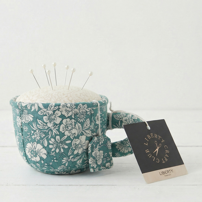Alfiletero taza de té - azul verdoso - liberty