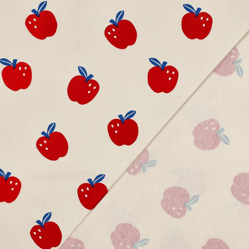 Tela Punto Camiseta - 'Apple Joy' Crema