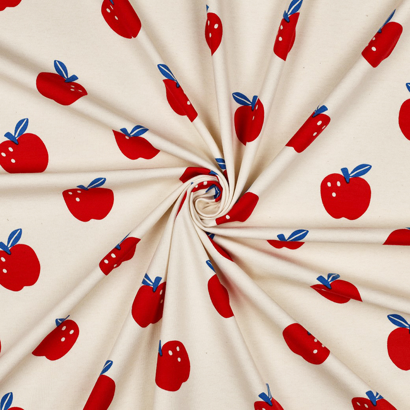 Tela Punto Camiseta - 'Apple Joy' Crema