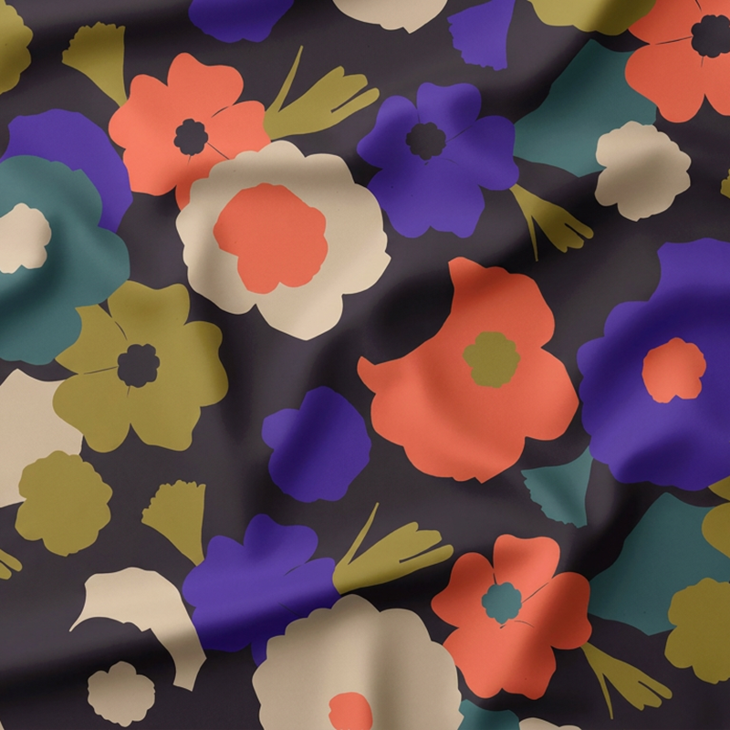 Tela impermeable - Poppy - Negro 1