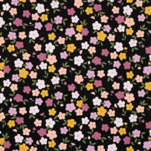 Tela Micropana Estampado 'Garden' Negro