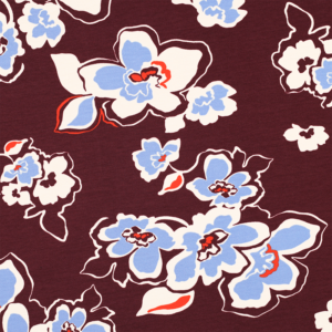 Tela Sudadera French Terry 'Blossom' - Burdeos